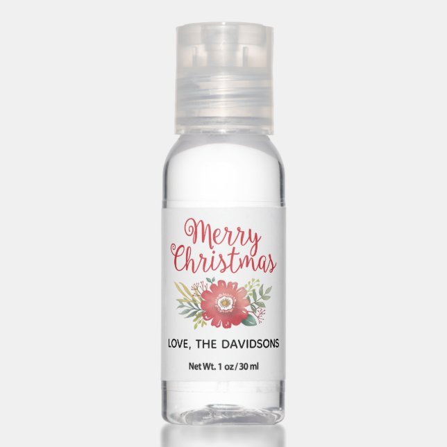 Christmas Red Floral Hand Sanitizer (Front)