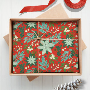 Christmas Red Floral Holiday Tissue Paper