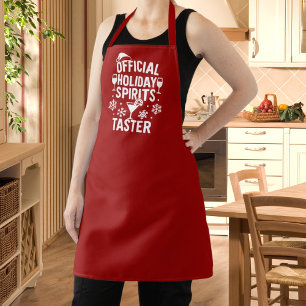 Christmas red funny party spirits taster apron