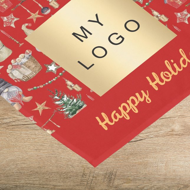 Christmas red gnomes farmhouse business logo short table runner (Creator Uploaded)