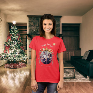 Christmas red gold bauble team photo logo T-Shirt
