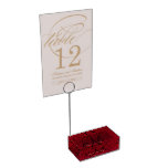 Christmas Red Gold Black Winter Wedding Monogram Place Card Holder