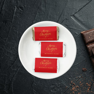 Christmas red gold business logo hershey's miniatures