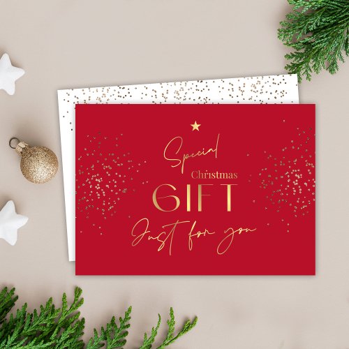 Christmas Red Gold Glitter Gift Certificate