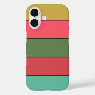 Christmas Red Gold Green Color On Watercolor Paper iPhone 16 Case