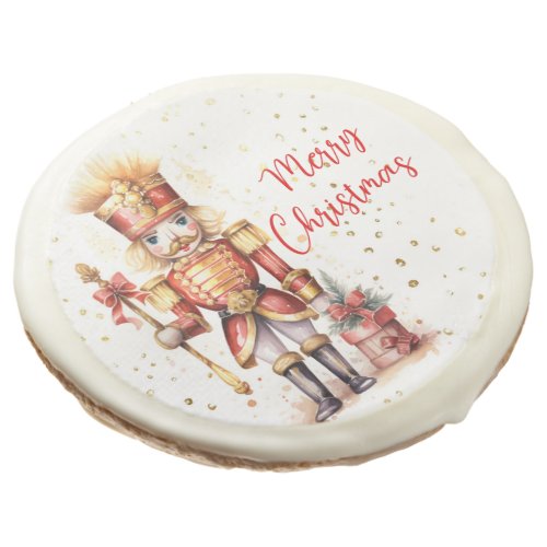 Christmas Red Gold Nutcracker Holiday Party  Sugar Cookie