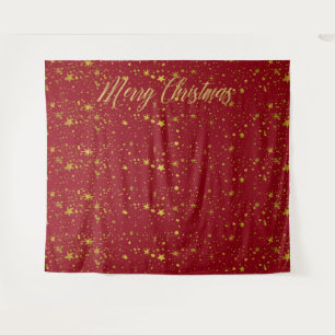 Christmas Red Gold Stars Photo Booth Backdrop