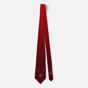 Christmas Red Gradient Snowflake Neck Tie