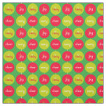 Christmas red green baubles fabric