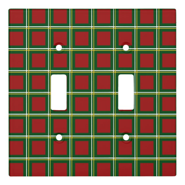 Christmas Red Green Big Checker Plaid  Light Switch Cover (Front)