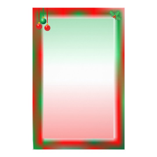 Christmas Red/Green Border Stationery | Zazzle