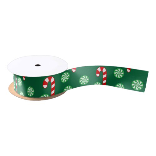 Christmas Red Green Candy Cane Satin Ribbon