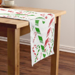 Christmas Red &amp; Green Candy Cane Table Runner