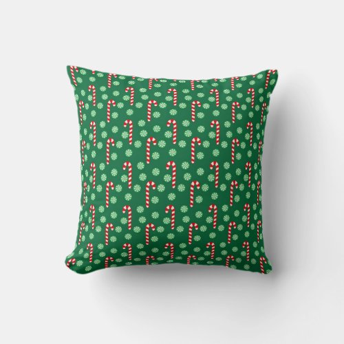 Christmas Red Green Candy Canes  Throw Pillow