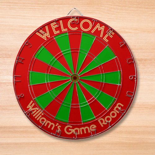 Christmas Red Green Custom Metal Cage House Party Dart Board