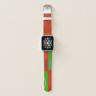 Christmas Red Green Geometric Apple Watch Band