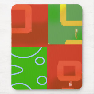 Christmas Red Green Geometric Mousepad