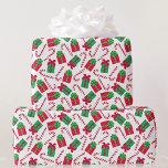 Christmas Red Green Gifts with Cady Canes Wrapping Paper<br><div class="desc">Christmas Red Green Gifts with Cady Canes Wrapping Paper</div>