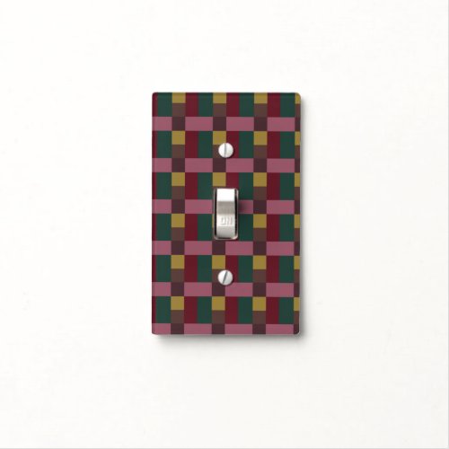 Christmas Red Green Gold Pink Brown Color Block Light Switch Cover