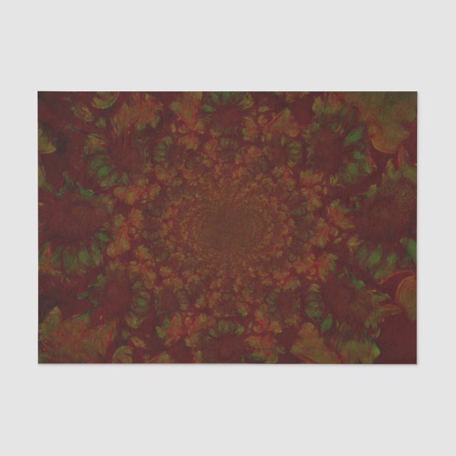 Christmas Red Green Holiday Floral Elegant Tissue Paper (Front)