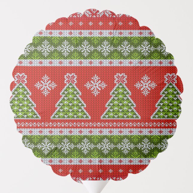 Christmas Red Green Holidays Elegant Balloon (Back)