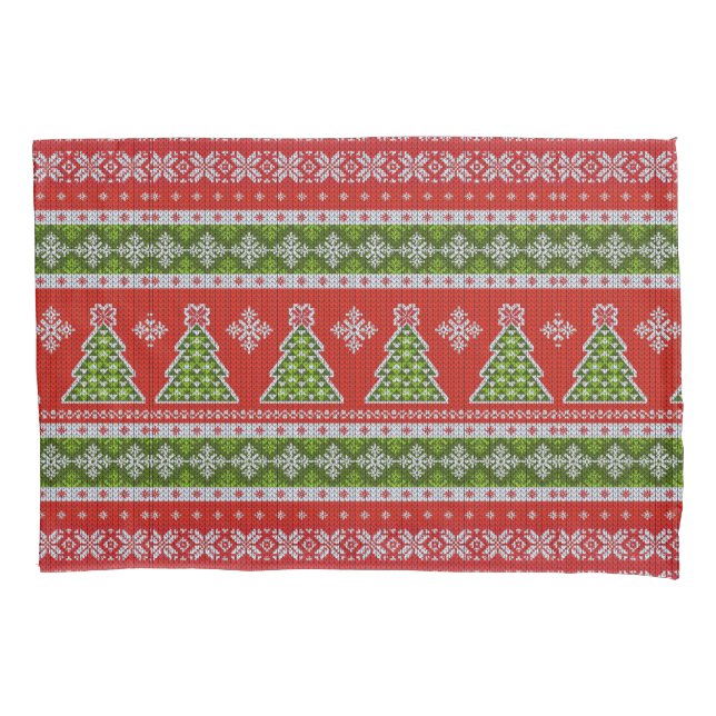 Christmas Red Green Holidays Elegant Pillow Case (Front)