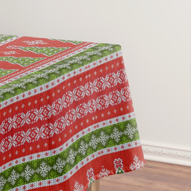 Christmas Red Green Holidays Elegant Tablecloth (In Situ)