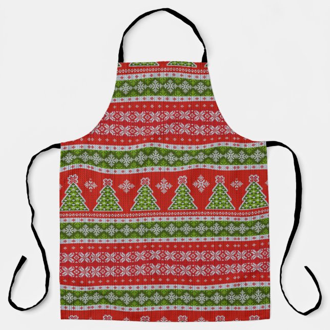 Christmas Red Green Holidays Stylish  Apron (Front)