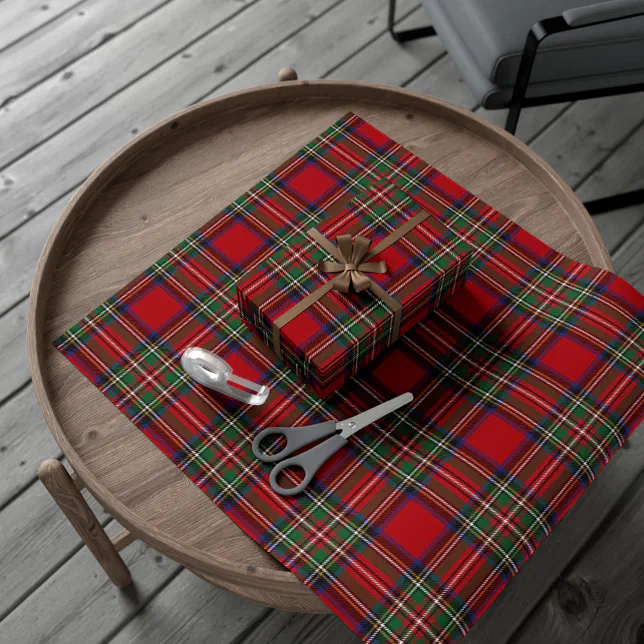 Christmas Red Green Plaid Rustic Classic Holiday Wrapping Paper Zazzle