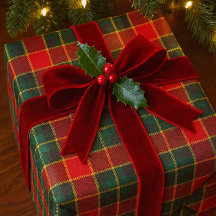 Christmas Red Green Tartan Glossy Holiday