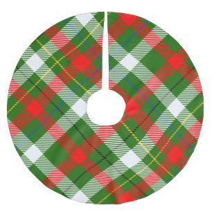 Christmas Red Green White Flannel Plaid Design Brushed Polyester Tree Skirt