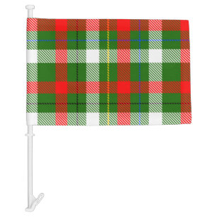Christmas Red Green White Flannel Plaid Design Car Flag