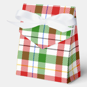 Christmas Red Green White Flannel Plaid Design Favor Boxes