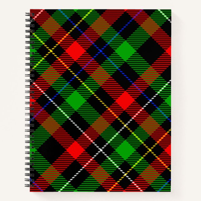 Christmas Red Green White Flannel Plaid Design  Notebook (Front)