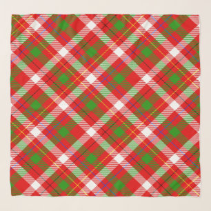 Christmas Red Green White Flannel Plaid Design Scarf