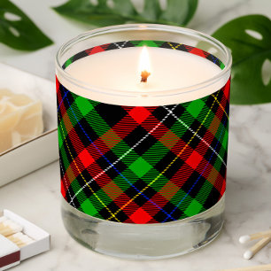 Christmas Red Green White Flannel Plaid Design Scented Candle