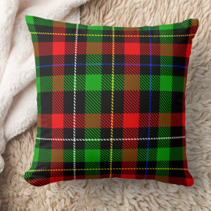 Christmas Red Green White Flannel Plaid Design  Throw Pillow