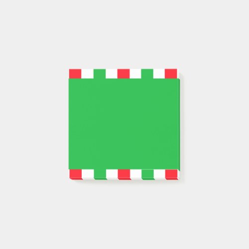 Christmas Red Green White Stripes Festive Holiday Post_it Notes