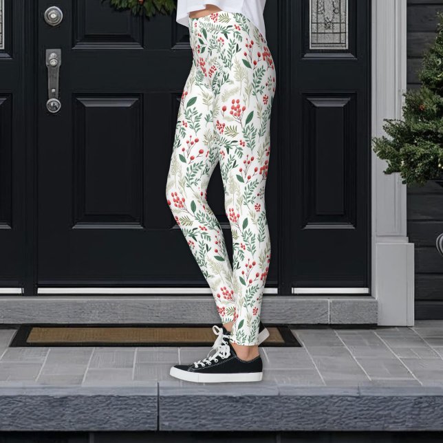 Christmas Red Holly Berries Leggings (Creator Uploaded)