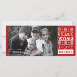 Christmas Red Joy Peace Love Holiday Photo Card