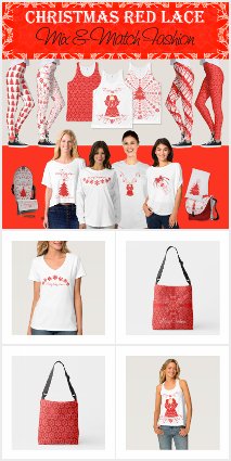 Christmas Red Lace Mix & Match Fashion