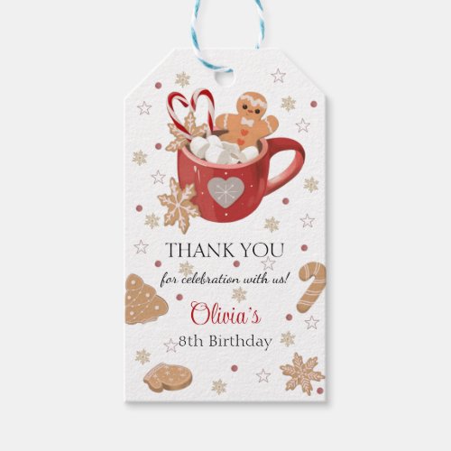 Christmas Red Mug Birthday Gift Tag