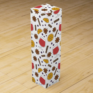 Christmas red mulled spicy wine drawing box