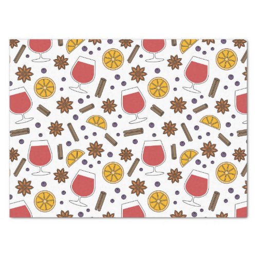 Christmas red mulled spicy wine drawing tissue paper