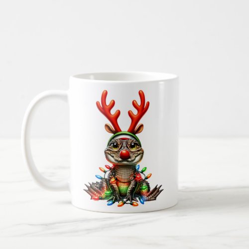 Christmas Red Nose Alligator  Coffee Mug