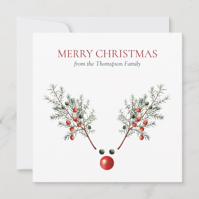 Christmas Red Nosed Reindeer Pine Berries (Front)