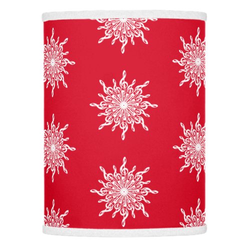 Christmas Red Ornamental G_Clef Snowflake Pattern Lamp Shade