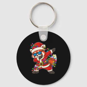 Christmas Red Panda Dabbing Lights Santa Xmas For Keychain