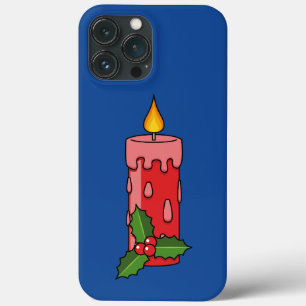 Christmas Red Pillar Candle with Holly iPhone 13 Pro Max Case