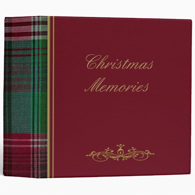 Christmas Red Plaid 2" Photo Album 3 Ring Binder (Front/Spine)